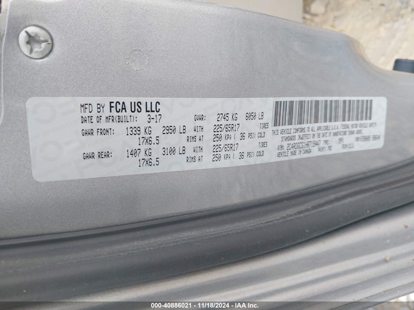 2017 DODGE GRAND CARAVAN SXT - 2C4RDGCG1HR715447