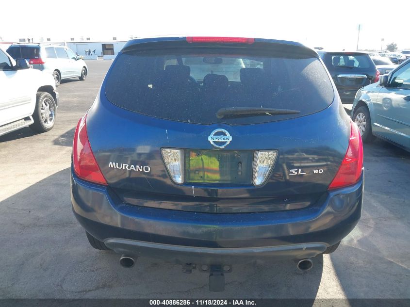 2005 Nissan Murano Sl VIN: JN8AZ08W75W407406 Lot: 40886286