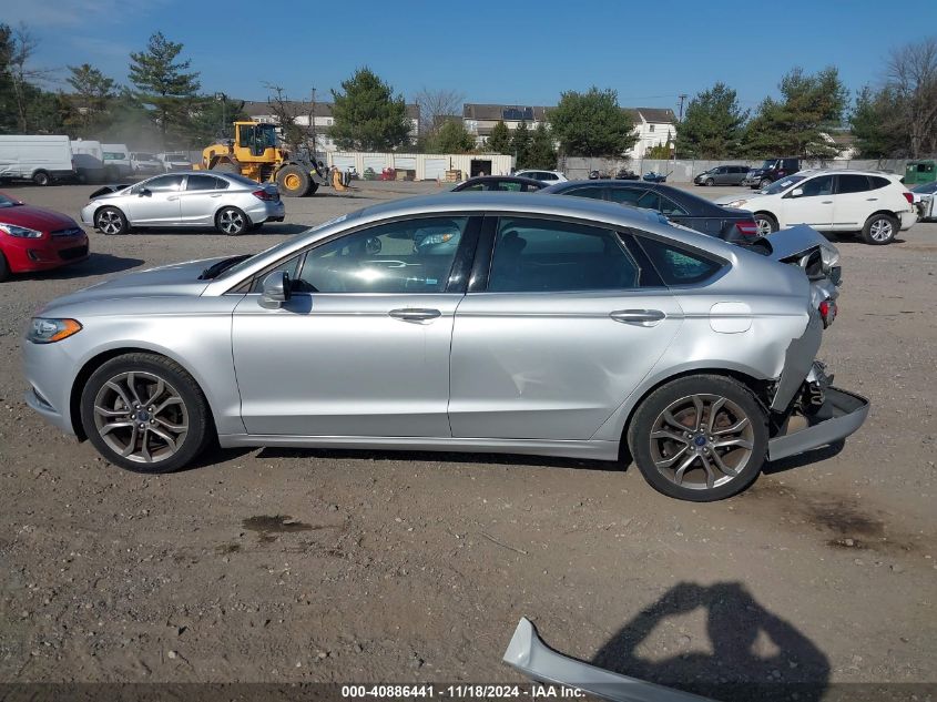 2017 Ford Fusion Se VIN: 3FA6P0HDXHR166105 Lot: 40886441