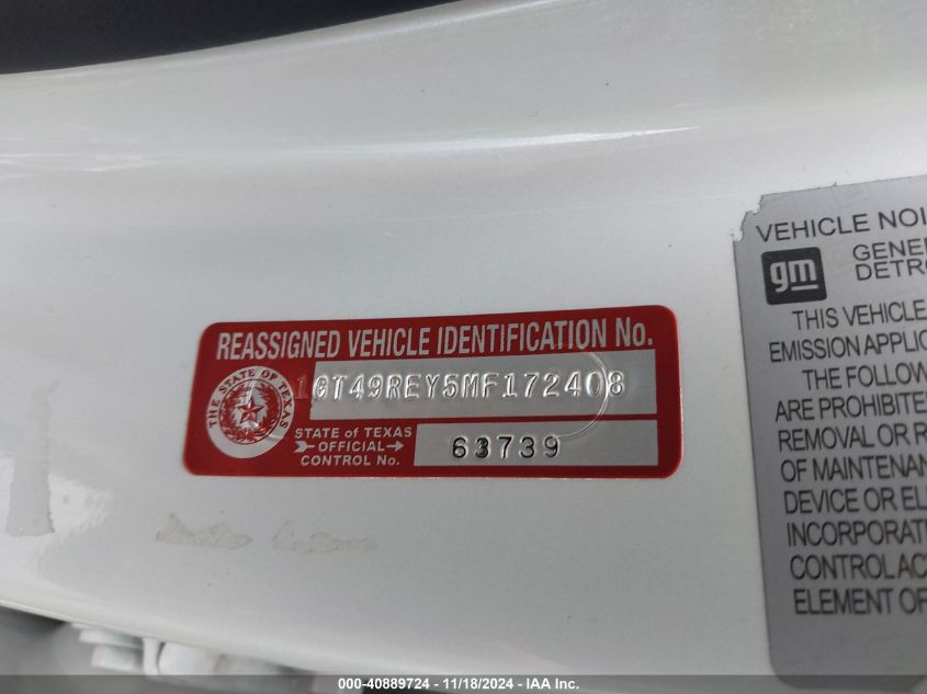 2021 GMC Sierra 2500Hd 4Wd Standard Bed Denali VIN: 1GT49REY5MF172408 Lot: 40889724