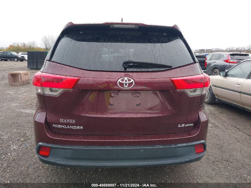 2019 Toyota Highlander Le Plus VIN: 5TDBZRFH7KS724686 Lot: 40889887