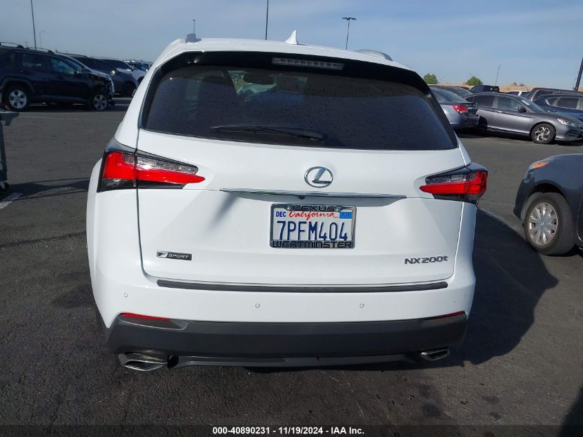 2016 Lexus Nx 200T F Sport VIN: JTJYARBZ4G2025351 Lot: 40890231