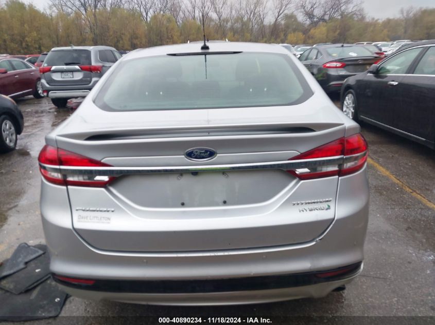 2018 Ford Fusion Hybrid Titanium VIN: 3FA6P0RU7JR272984 Lot: 40890234