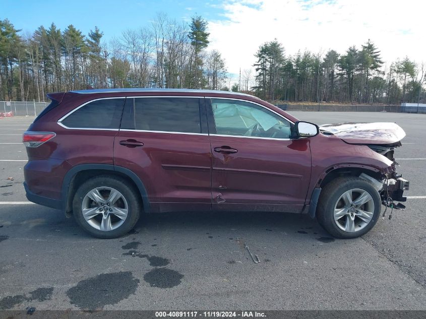 2016 Toyota Highlander Limited Platinum V6 VIN: 5TDDKRFH7GS285283 Lot: 40891117