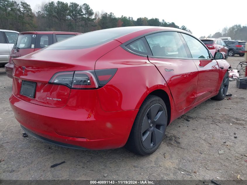 VIN 5YJ3E1EB9NF227274 2022 TESLA MODEL 3 no.4