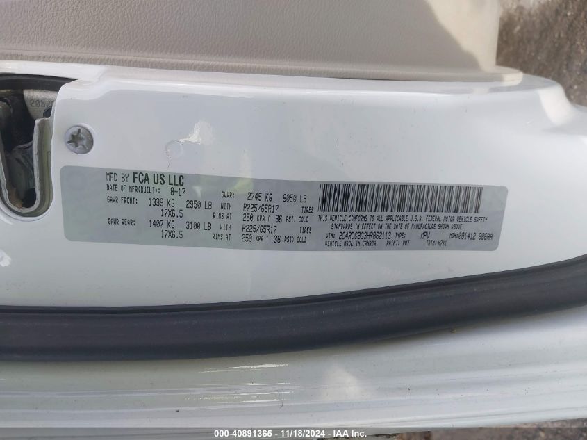 2017 DODGE GRAND CARAVAN SE - 2C4RDGBG3HR862113