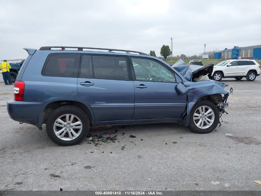 2006 Toyota Highlander Hybrid Limited V6 VIN: JTEDW21A660014315 Lot: 40891410