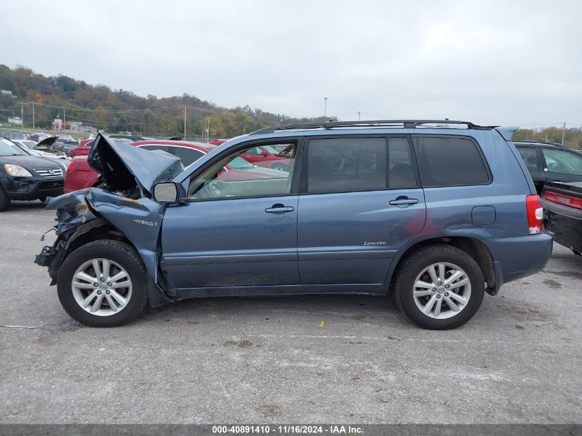 2006 Toyota Highlander Hybrid Limited V6 VIN: JTEDW21A660014315 Lot: 40891410