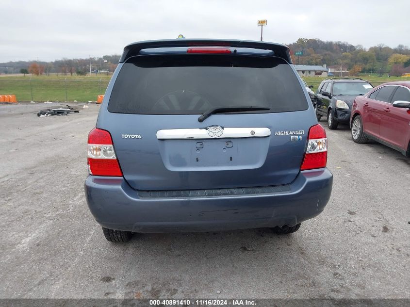 2006 Toyota Highlander Hybrid Limited V6 VIN: JTEDW21A660014315 Lot: 40891410