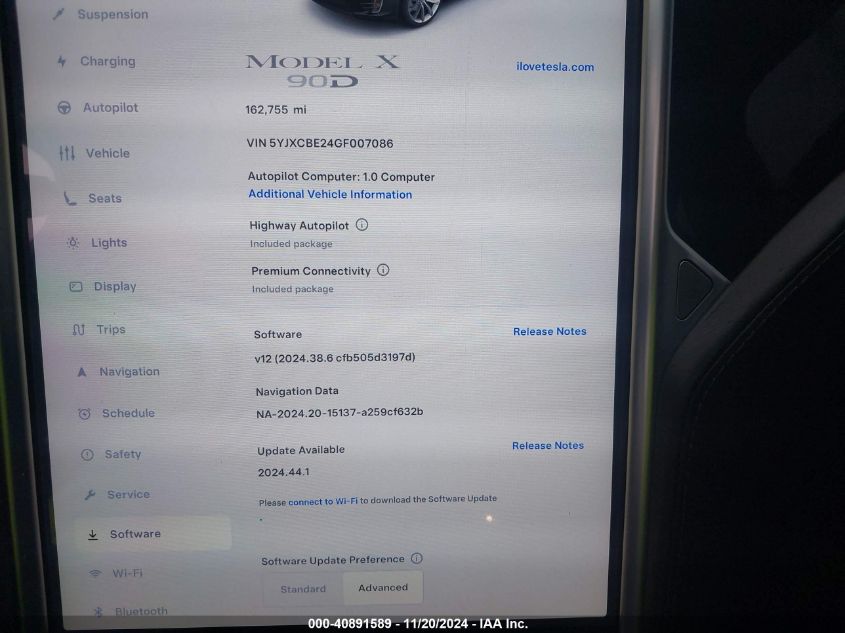 VIN 5YJXCBE24GF007086 2016 Tesla Model X, 60D/70D/7... no.18