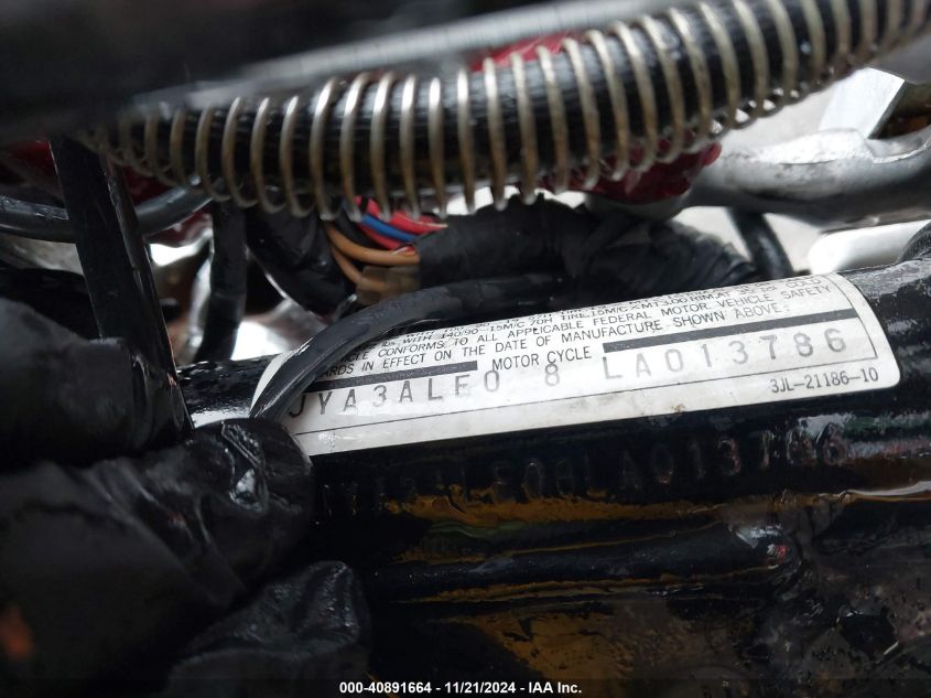 1990 Yamaha Xv750 VIN: JYA3ALE0HLA013786 Lot: 40891664