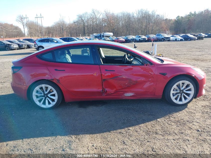 2022 Tesla Model 3 Rear-Wheel Drive VIN: 5YJ3E1EA3NF288336 Lot: 40891790