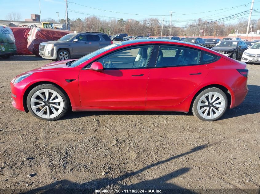 2022 Tesla Model 3 Rear-Wheel Drive VIN: 5YJ3E1EA3NF288336 Lot: 40891790