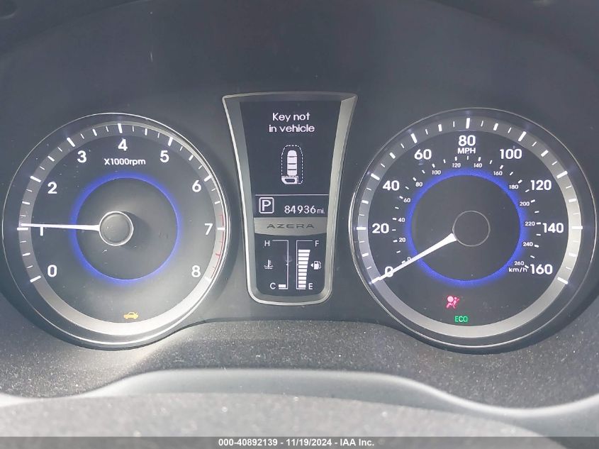 2013 Hyundai Azera VIN: KMHFG4JG6DA218996 Lot: 40892139