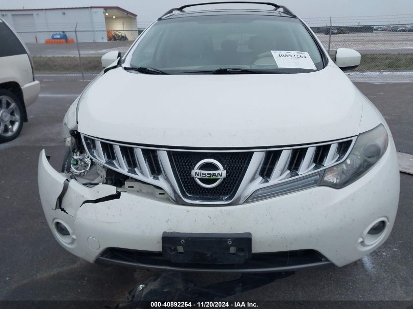 2010 Nissan Murano Sl VIN: JN8AZ1MWXAW109485 Lot: 40892264