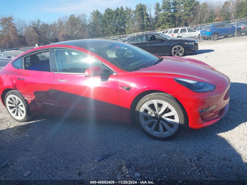 2022 Tesla Model 3 Long Range Dual Motor All-Wheel Drive VIN: 5YJ3E1EB3NF187015 Lot: 40892408