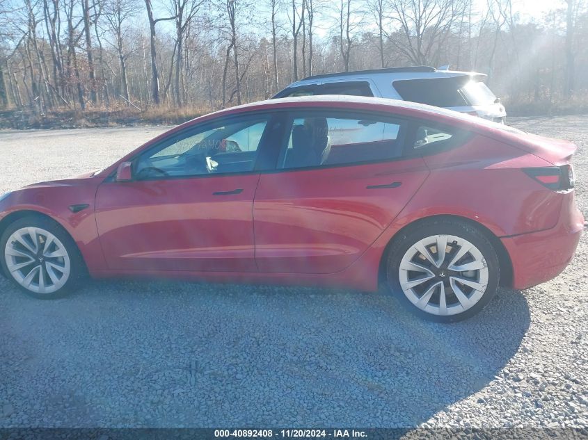 2022 Tesla Model 3 Long Range Dual Motor All-Wheel Drive VIN: 5YJ3E1EB3NF187015 Lot: 40892408