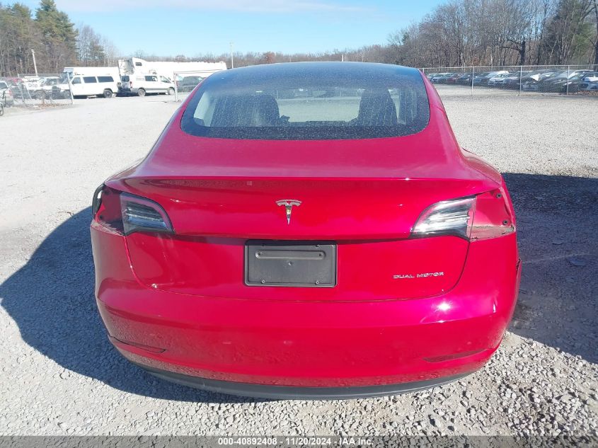 2022 Tesla Model 3 Long Range Dual Motor All-Wheel Drive VIN: 5YJ3E1EB3NF187015 Lot: 40892408