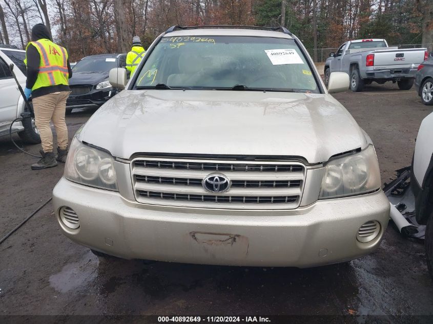 2002 Toyota Highlander V6 VIN: JTEHF21A820052527 Lot: 40892649