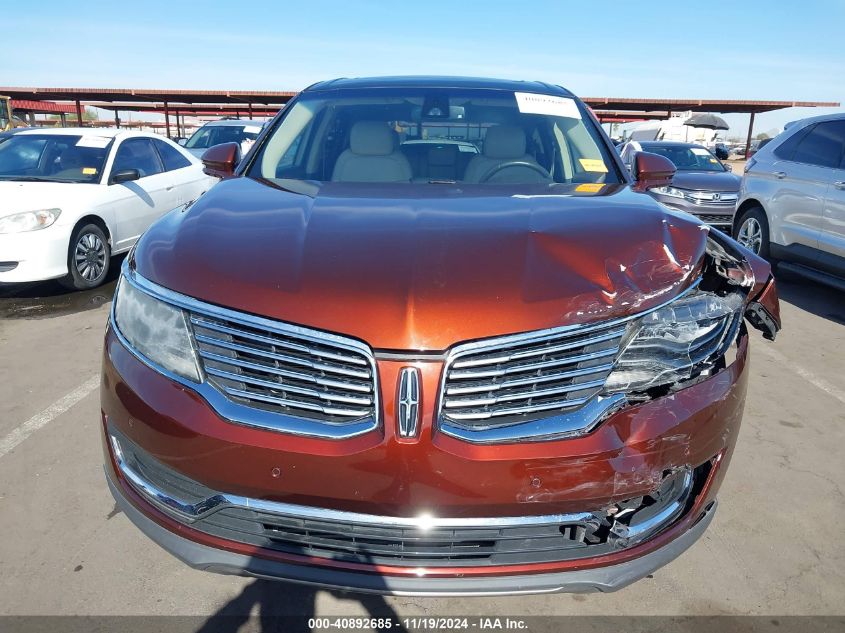 2016 Lincoln Mkx Reserve VIN: 2LMPJ6LP8GBL22577 Lot: 40892685