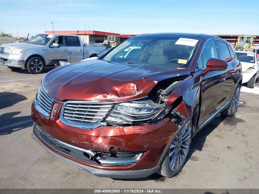 2016 Lincoln Mkx Reserve VIN: 2LMPJ6LP8GBL22577 Lot: 40892685