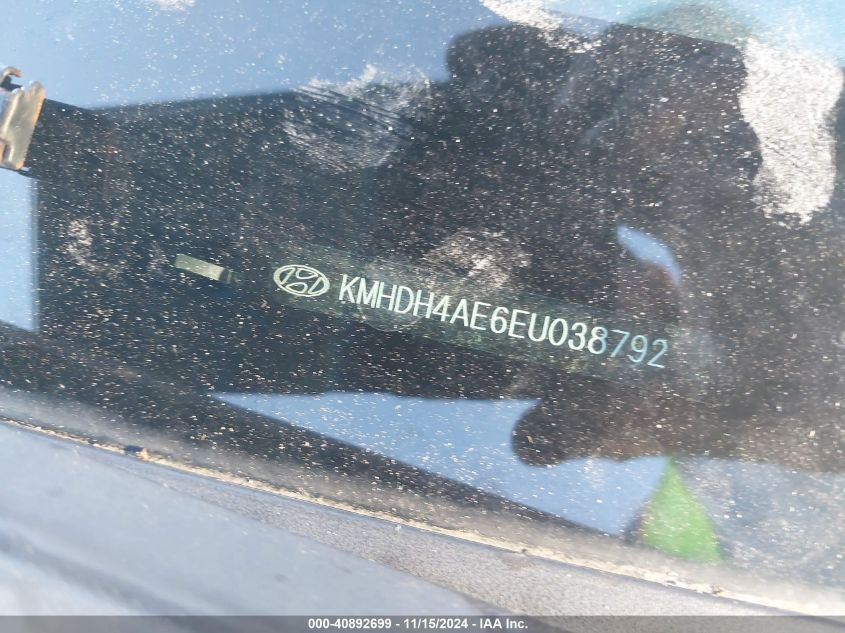 2014 Hyundai Elantra Limited VIN: KMHDH4AE6EU038792 Lot: 40892699