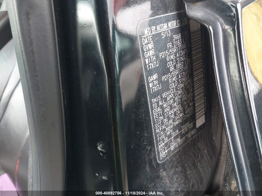 2013 NISSAN JUKE SL - JN8AF5MRXDT216021