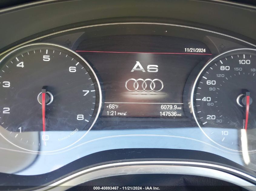 2012 Audi A6 3.0 Premium VIN: WAUGGAFC0CN128406 Lot: 40893467