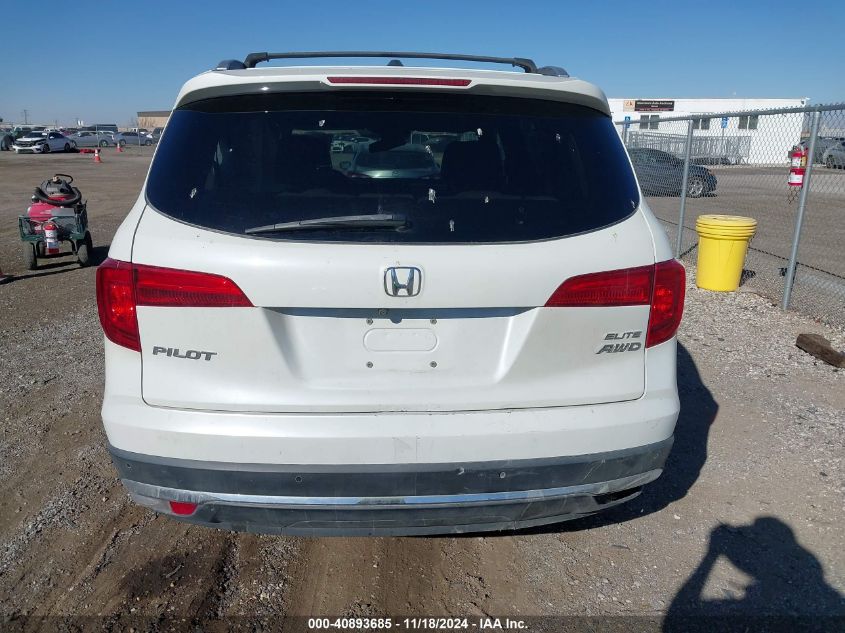 2017 Honda Pilot Elite VIN: 5FNYF6H02HB042160 Lot: 40893685