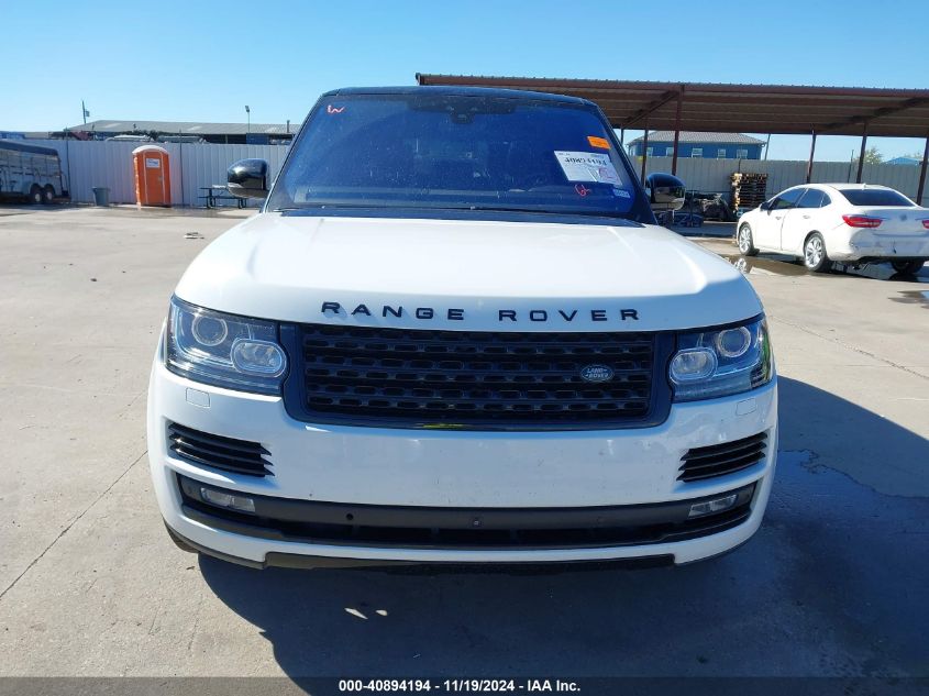 2017 Land Rover Range Rover 3.0L V6 Supercharged Hse VIN: SALGS2FV7HA378449 Lot: 40894194