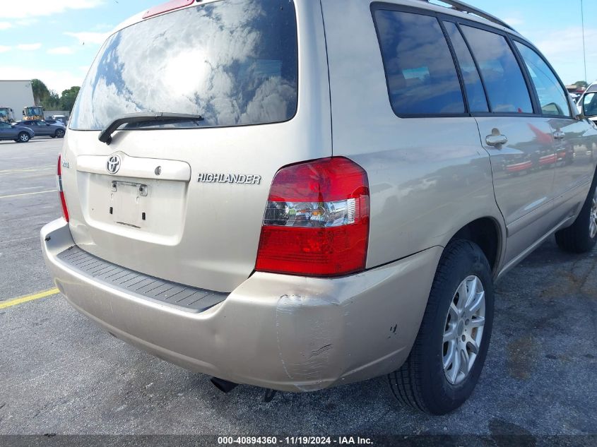 2006 Toyota Highlander VIN: JTEGD21A660151600 Lot: 40894360