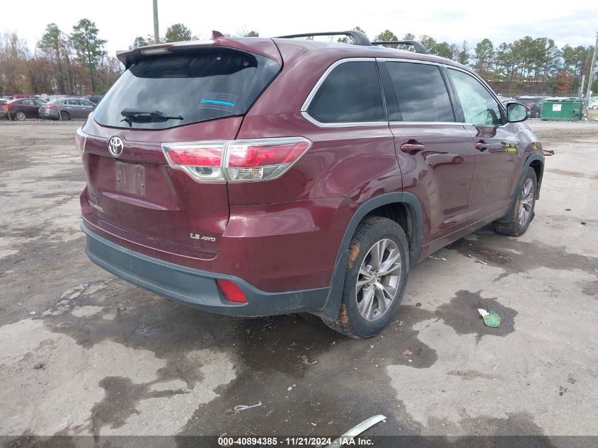 2014 Toyota Highlander Le Plus V6 VIN: 5TDBKRFH4ES070707 Lot: 40894385