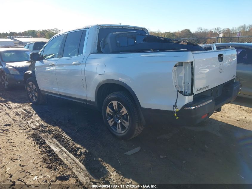 2017 Honda Ridgeline Rtl-T VIN: 5FPYK3F61HB018361 Lot: 40894799