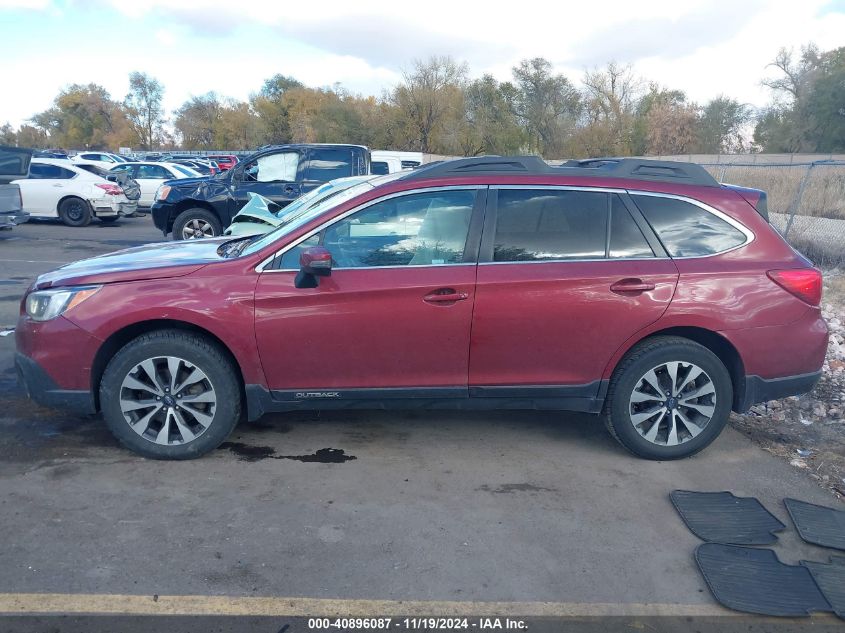 2017 Subaru Outback 2.5I Limited VIN: 4S4BSANC4H3411001 Lot: 40896087