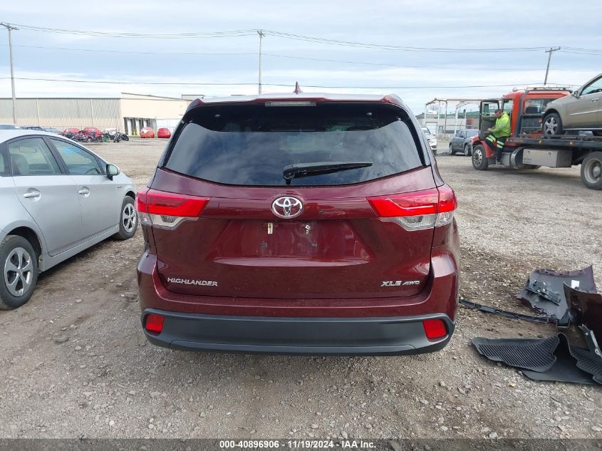 2019 Toyota Highlander Xle VIN: 5TDJZRFHXKS989985 Lot: 40896906