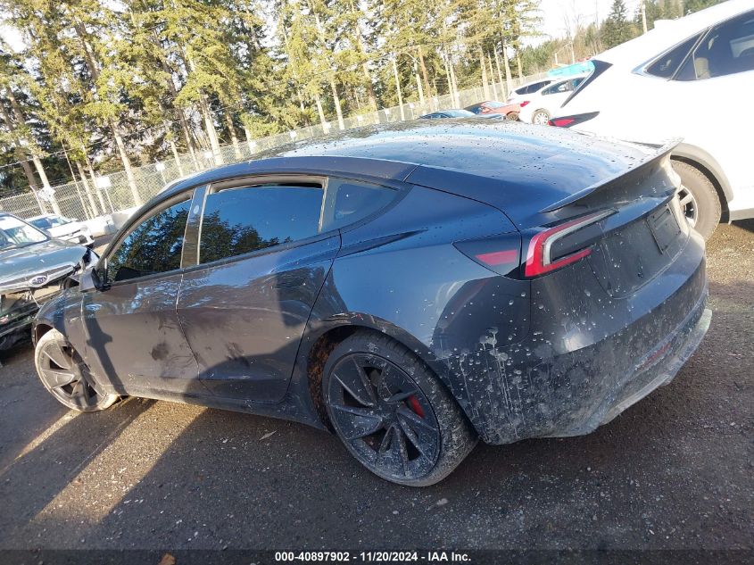 2024 Tesla Model 3 Performance All-Wheel Drive VIN: 5YJ3E1ET2RF796238 Lot: 40897902