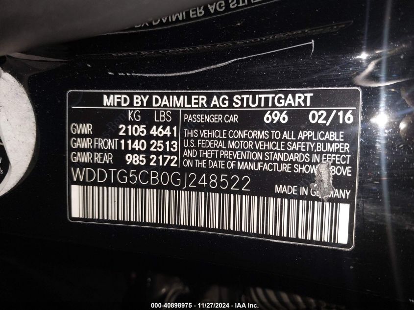 VIN WDDTG5CB0GJ248522 2016 Mercedes-Benz Amg Gla 45... no.9