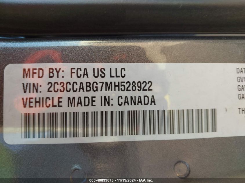 2021 Chrysler 300 300S VIN: 2C3CCABG7MH528922 Lot: 40899073