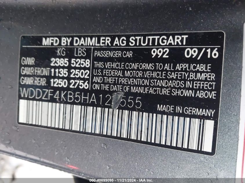 VIN WDDZF4KB5HA126555 2017 Mercedes-Benz E 300, 4Matic no.9