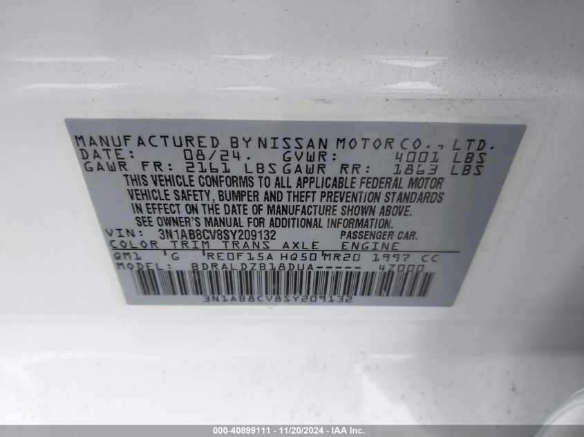 2025 NISSAN SENTRA SV - 3N1AB8CV8SY209132