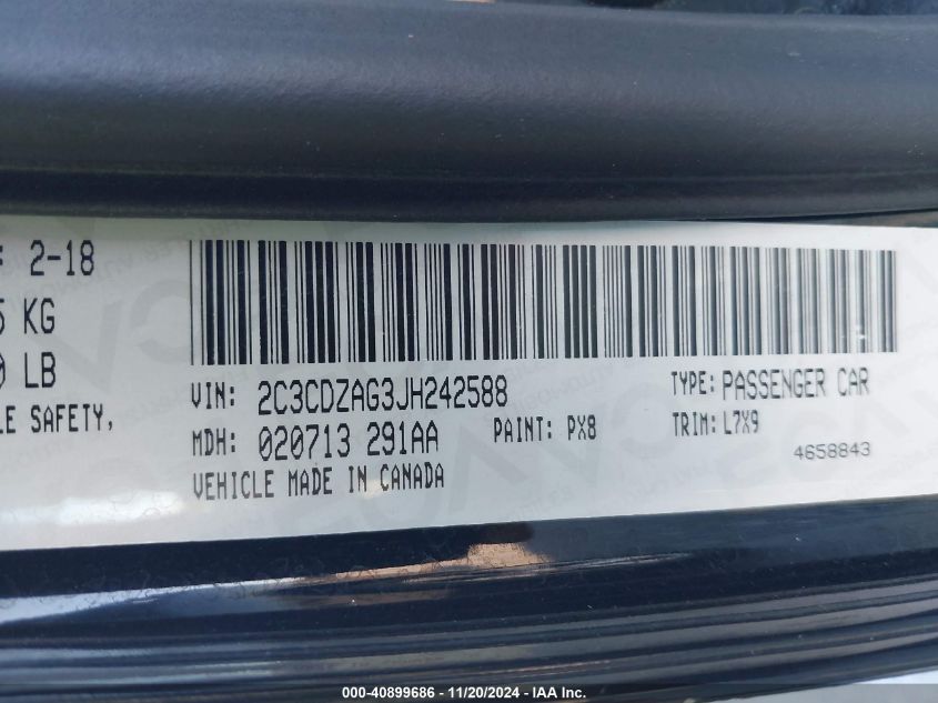 2018 DODGE CHALLENGER SXT - 2C3CDZAG3JH242588