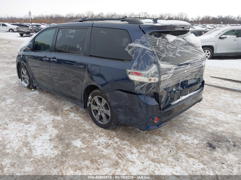 Vin: 5tdez3dc8ks214106, lot: 41390610, toyota sienna se 7 passenger 20193