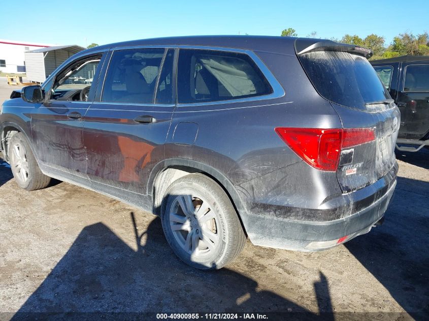 2017 Honda Pilot Lx VIN: 5FNYF5H16HB012114 Lot: 40900955