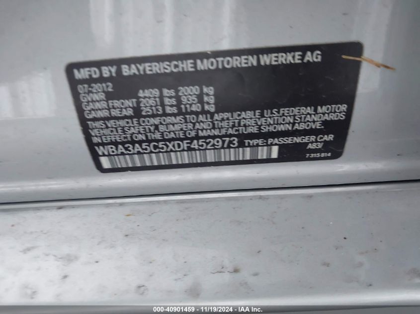 VIN WBA3A5C5XDF452973 2013 BMW 328I no.9