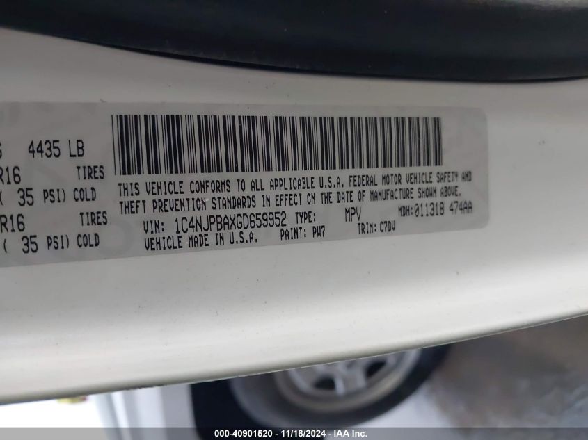 2016 JEEP PATRIOT SPORT - 1C4NJPBAXGD659952