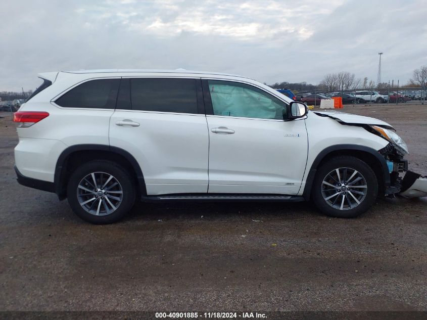 2017 Toyota Highlander Hybrid Xle VIN: 5TDJGRFH5HS028726 Lot: 40901885