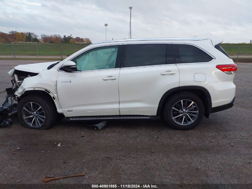 2017 Toyota Highlander Hybrid Xle VIN: 5TDJGRFH5HS028726 Lot: 40901885