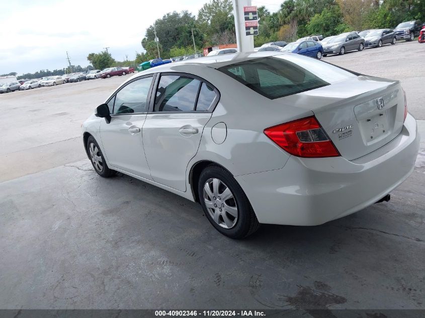 2012 Honda Civic Lx VIN: 19XFB2F5XCE008783 Lot: 40902346