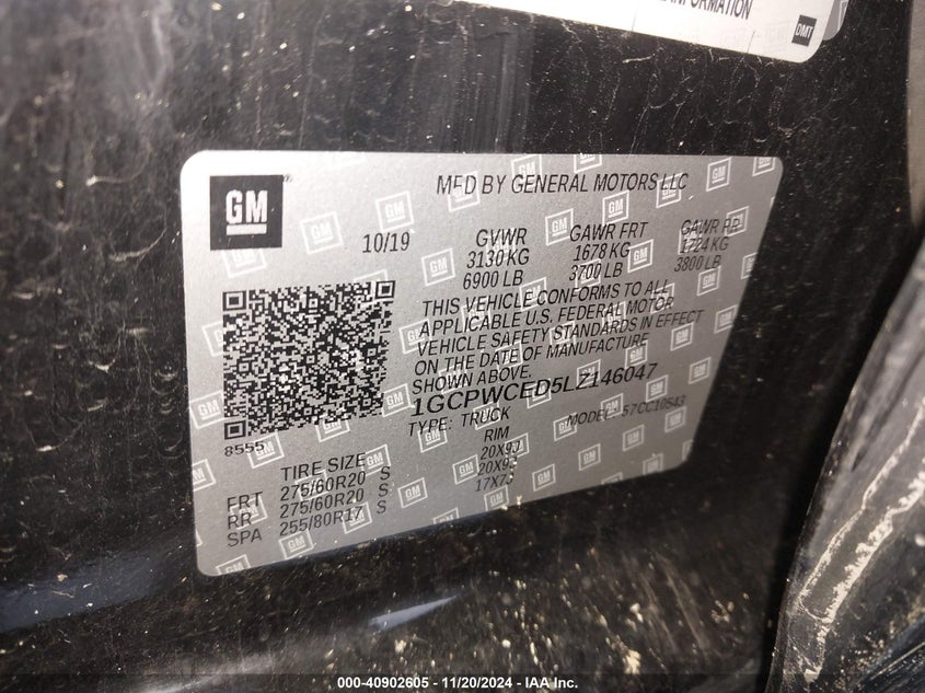 2020 CHEVROLET SILVERADO 1500 2WD  SHORT BED LT - 1GCPWCED5LZ146047