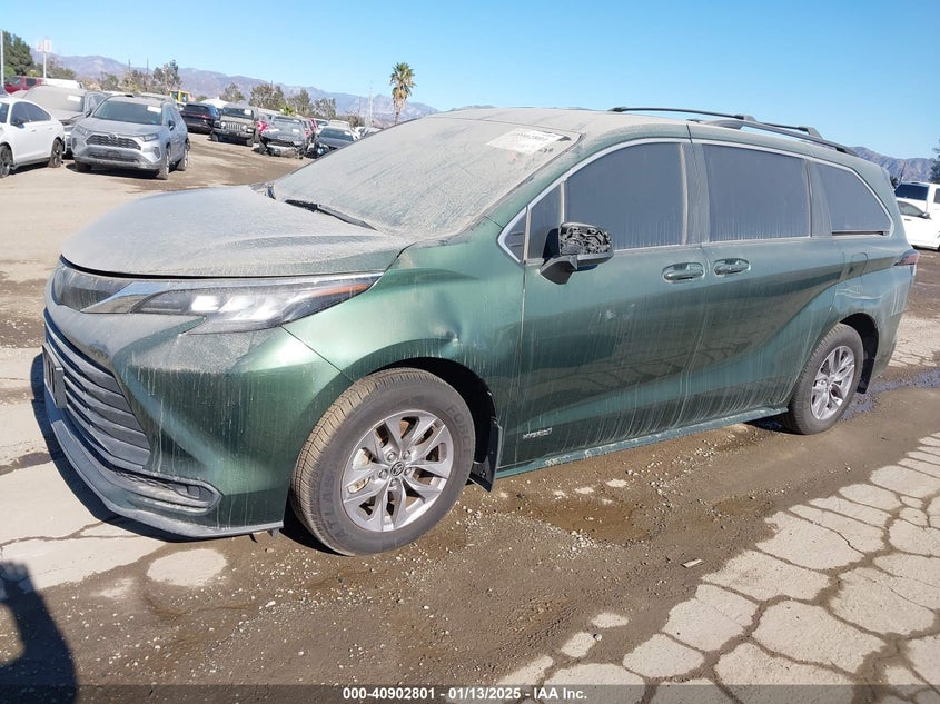 Vin: 5tdkrkec6ms014551, lot: 41392492, toyota sienna le 20212